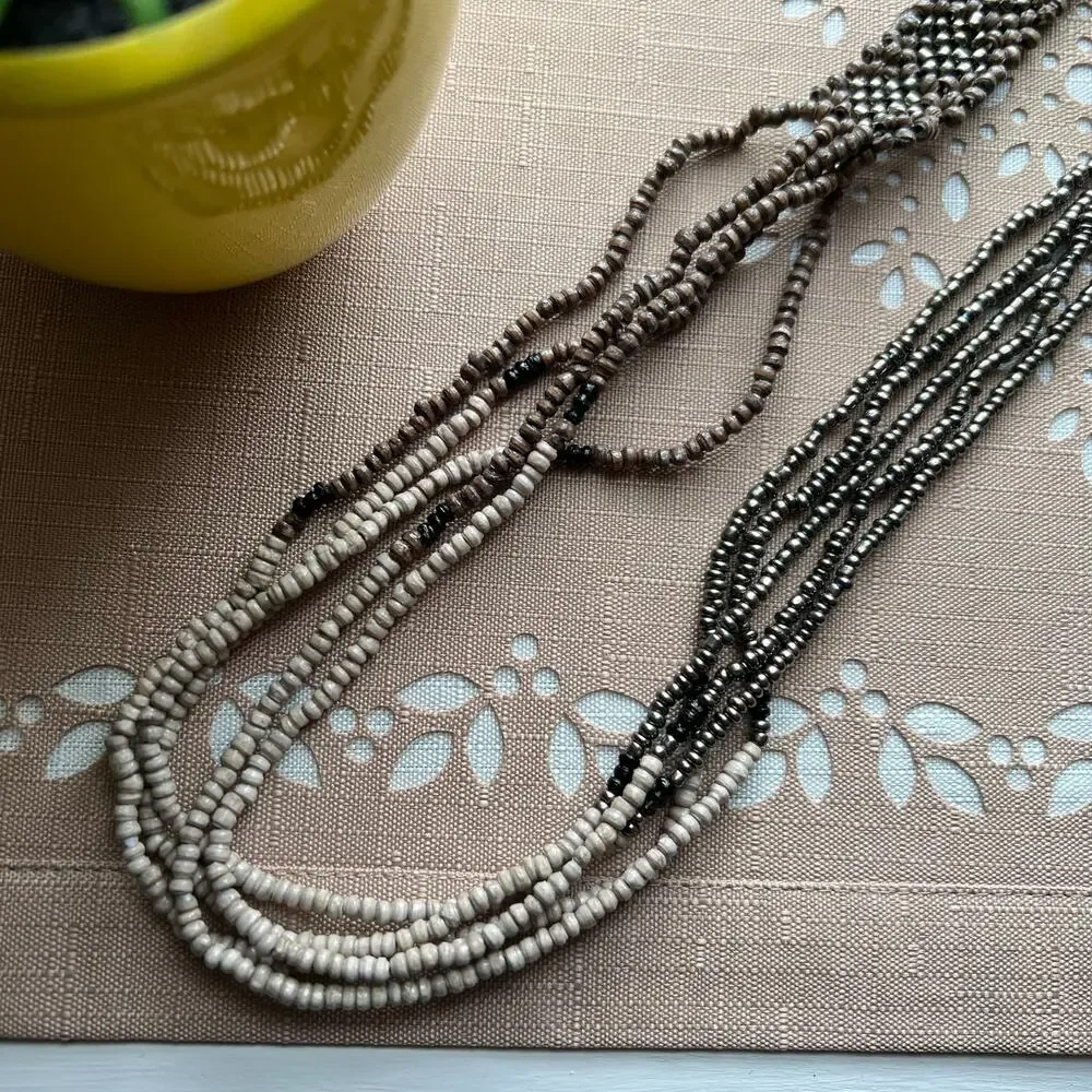 NWOT Real Simple Style Safari Tribal Beaded Bracelet & Necklace Matching Set